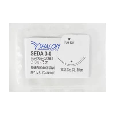 FIO SUTURA SEDA PRETA TRANÇADA APARELHO DIGESTIVO SHALON