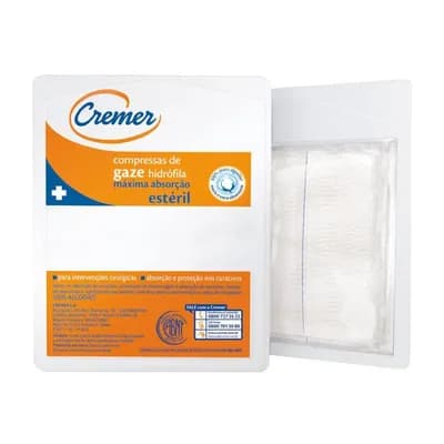 COMPRESSA DE GAZE MÁXIMA ABSORÇÃO ESTÉRIL C/10UN CREMER