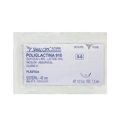 FIO SUTURA POLIGLACTINA INCOLOR PARA PLÁSTICA SHALON