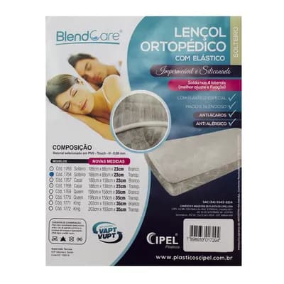 LENÇOL ORTOPÉDICO C/ELÁSTICO TRANSPARENTE BLENDCARE