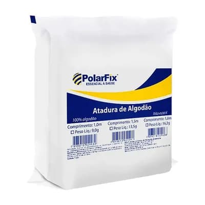 ATADURA DE ALGODÃO ORTOPÉDICA 1,8M C/12UN POLARFIX