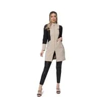 Jaleco Feminino Heloisa Bege com Preto Plus Size - Dana