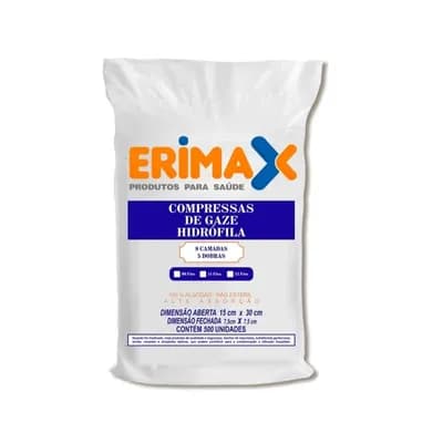 Compressa de Gaze 09 fios com 500 unidades - Erimax