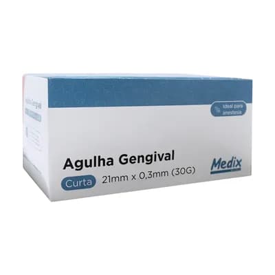 AGULHA GENGIVAL ESTÉRIL DESCARTÁVEL 100UN MEDIX