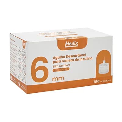 AGULHA PARA CANETA DE INSULINA SLIM CONFORT 100UN MEDIX