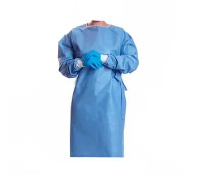AVENTAL CIRÚRGICO MANGA LONGA COM PUNHO AZUL GM40 PROTDESC