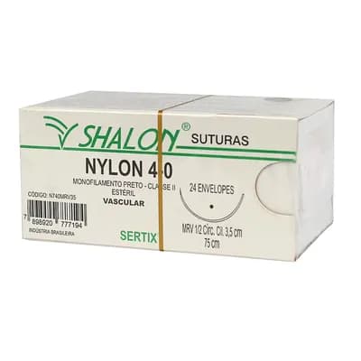 FIO SUTURA NYLON PRETO CIRURGIA VASCULAR CX C/24UN SHALON