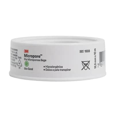 FITA MICROPORE HIPOALERGÊNICA BEGE 3M