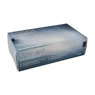 LUVA NITRÍLICA PARA PROCEDIMENTO SEM PÓ WHITE 100UN SUPERMAX