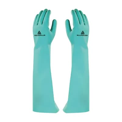 LUVA NITRÍLICA PROTEÇÃO QUÍMICA CANO LONGO 46CM O PAR DELTAPLUS