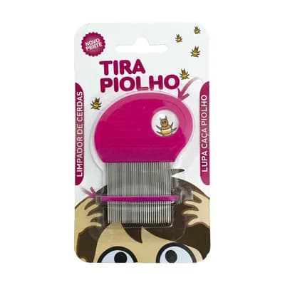PENTE FINO TIRA PIOLHO DE AÇO LIMPADOR DE CERDAS E LUPA 3B