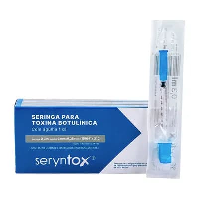 SERINGA APLICAÇÃO TOXINA BOTULÍNICA AG FIXA 6X0,25MM 31G 10UN SERYNTOX