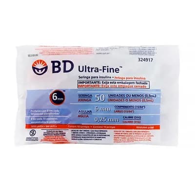 SERINGA PARA INSULINA COM AGULHA ULTRA FINE II 10UN BD