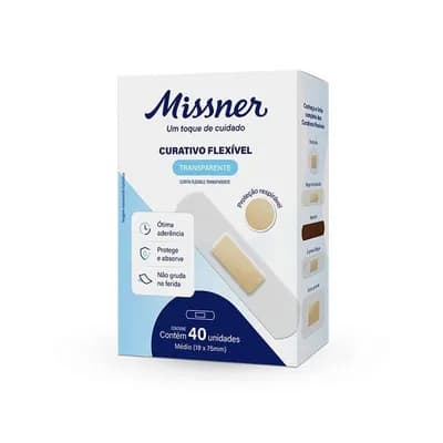 Curativo Flexível Transparente (Band-Aid) 40 Unidades – Missner