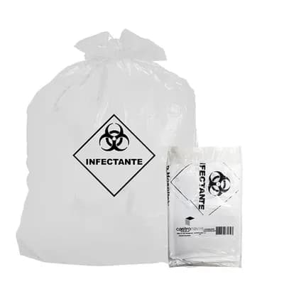 Saco de Lixo Hospitalar Branco Infectante 100L 75CM X 105CM Pacote com 100UN