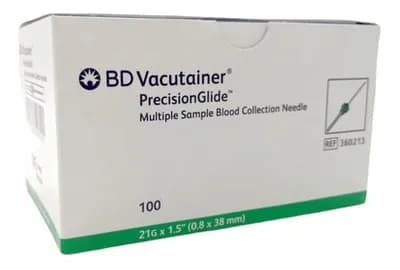 Agulha Descartável para Coleta de Sangue a Vácuo com 100 Unidades - BD