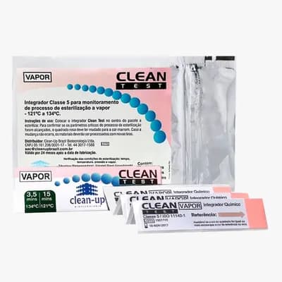 Integrador Químico Classe 5 para Esterilização a Vapor 134° Min - Clean-Up