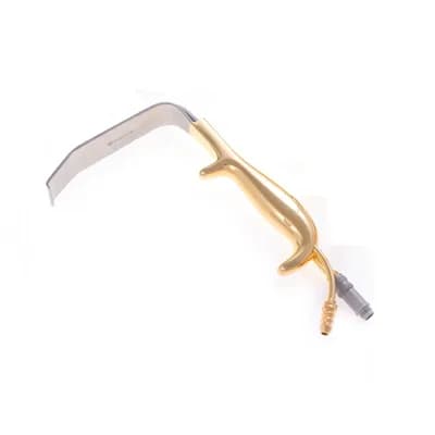 Afastador Tebbets com Entrada p/ Fibra Ótica/Aspirador Liso - 19 cm x30 mm