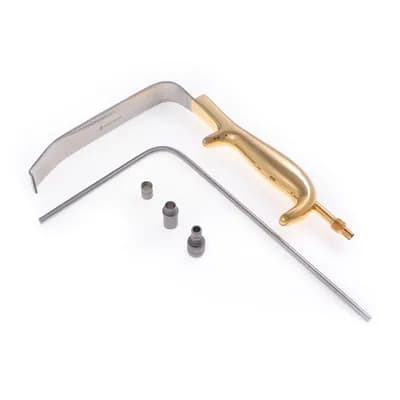 Afastador Tebbets com Entrada p/ Fibra Óptica Serrilhado - 19 cm x 30mm