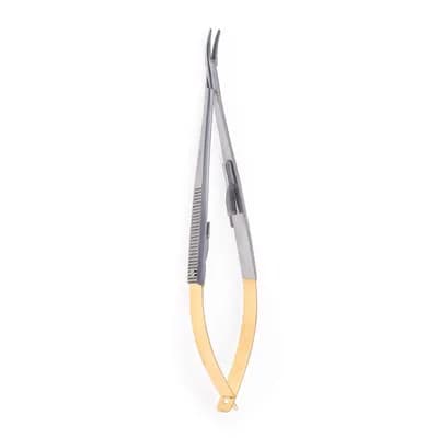 Porta Agulha Castroviejo c/ Trava Curvo 14 cm c/ Vídea