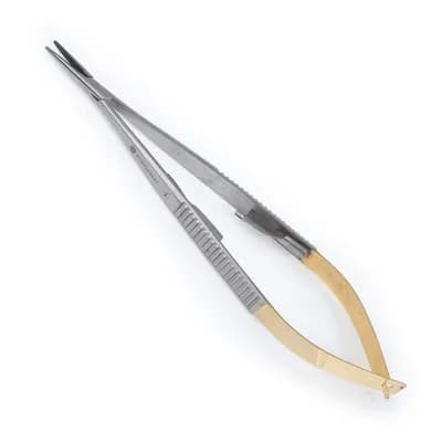 Porta Agulha Castroviejo c/ Trava Reto 14 cm c/ Vídea