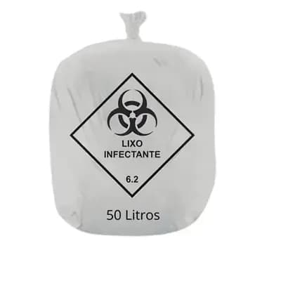 Saco de Lixo Hospitalar Branco 50L 63CMX80CM C/100UN