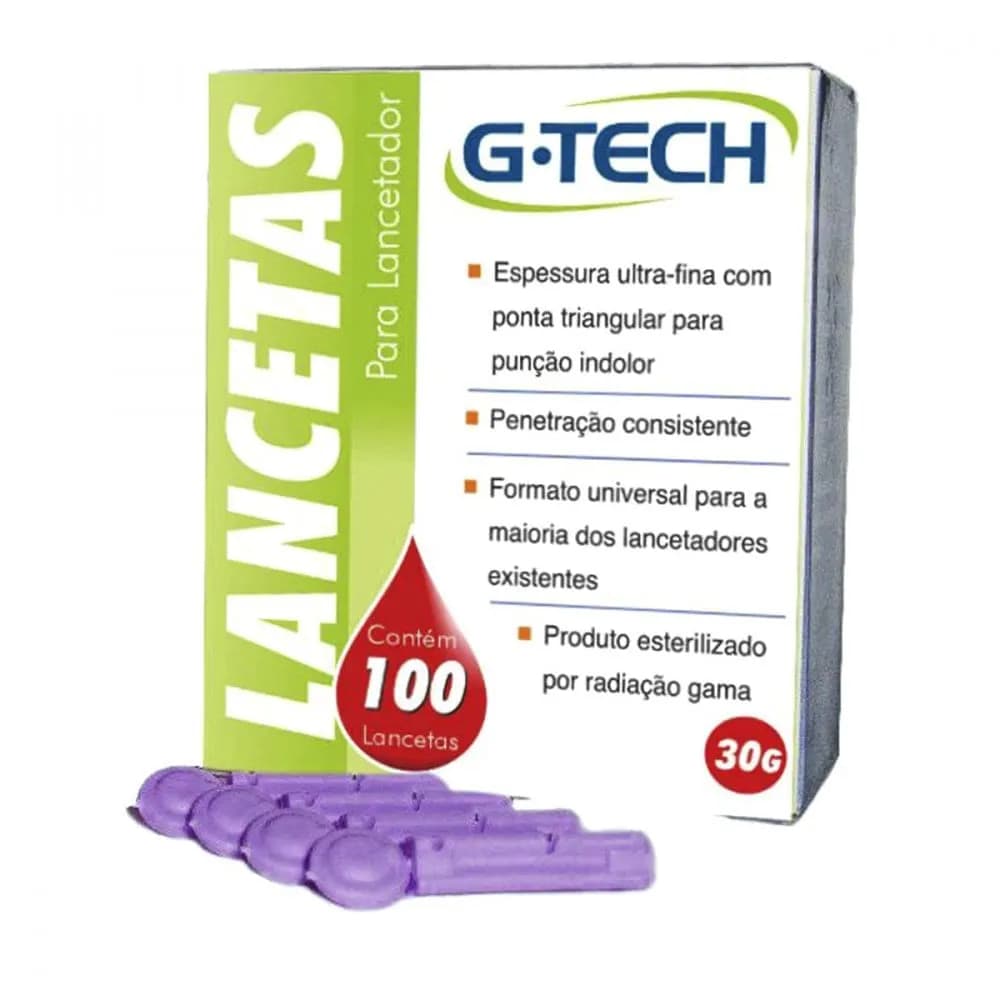 Lanceta para Exame de Glicemia Capilar com 100 unidades - uniqmed