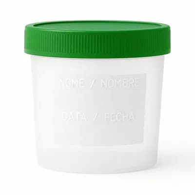 Coletor Universal 80ML Branco Tampa Verde com Pá Pacote com 100UN - 08