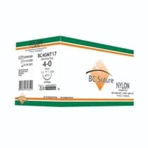 Fio de Sutura Nylon 4-0 1/2 1,7cm - 45cm - BC Suture