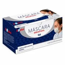 Máscara Descartável Tripla com Elástico e Clip Nasal - SSPlus