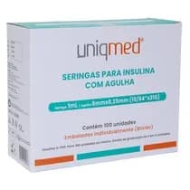 Seringa para Insulina 1ml com Agulha 6x0,25mm 31G - Uniqmed