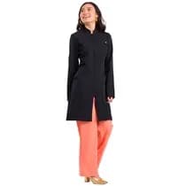 Jaleco Feminino Elegance Preto - Dra. Cherie