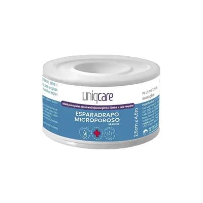Esparadrapo Microporoso Branco de 2,5cm x 4,5m da Uniqcare - Unidade