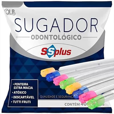 Sugador Odontológico Descartável Ssplus - 40 Unidades