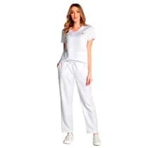 Pijama Cirúrgico Feminino Plus Size Branco - Dana