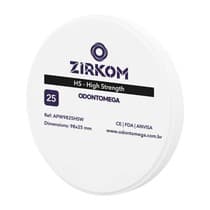 Disco de zircônia ZirkOM Open HS 25mm - OdontoMega