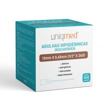 Agulhas Hipodérmicas 13mm X 0,45mm - Uniqmed