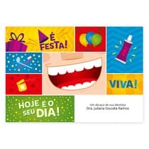 Cartão de Aniversário Festa Pop - Dental Speed
