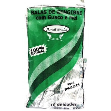 Bala Gengibre com Mel e Guaco c/ 10