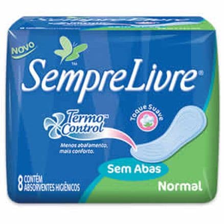 Absorvente Sempre Livre Cobertura Suave Sem Abas Tripla Proteção 8un