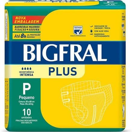 Fralda Geriátrica Bigfral Plus P 10 unidades - Portal do Médico