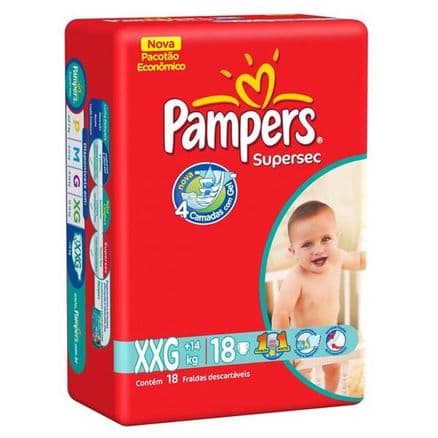 Fralda Pampers Supersec Jumbo XXG 18 unidades - Portal do Médico