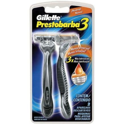 Aparelho de Barbear Gillette Prestobarba3 2 unidades