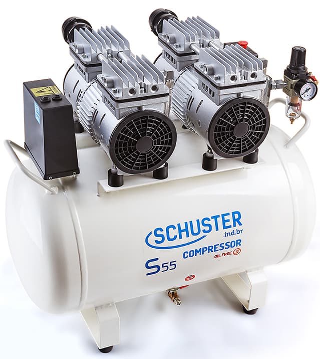 Compressor Schuster S55 2 Consultórios Sem Bomba Vácuo, 03 Consultórios Com Bomba De Vácuo