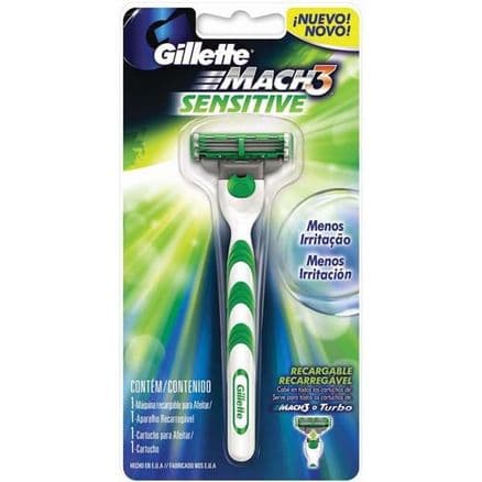 Aparelho de Barbear Gillette Mach3 Sensitive Recarregável 1 unidade