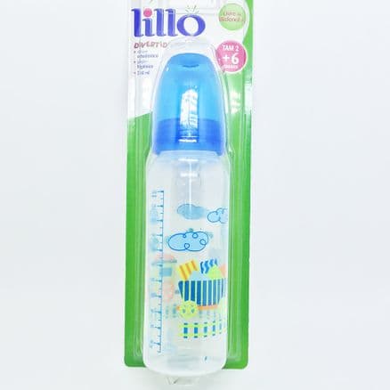 Mamadeira Lillo Divertida Ortodôntico + 6 meses Tam 2 Azul 240ml - Portal do Médico