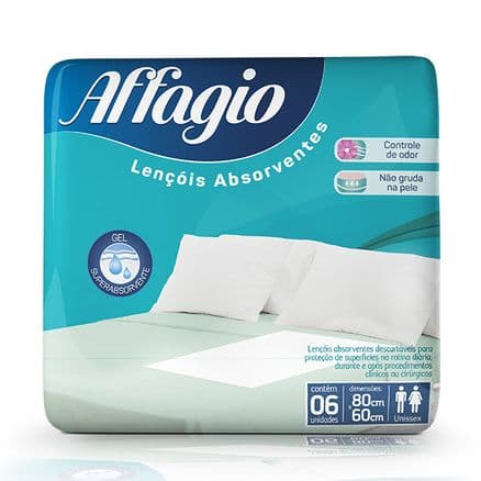 Lençol Absorvente Descartável Affagio 80cmx60cm 6 Unidades - Portal do Médico