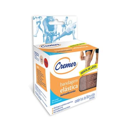 Bandagem Elástica Cremer Autoaderente Isenta Látex 7,6cm x 4,5m