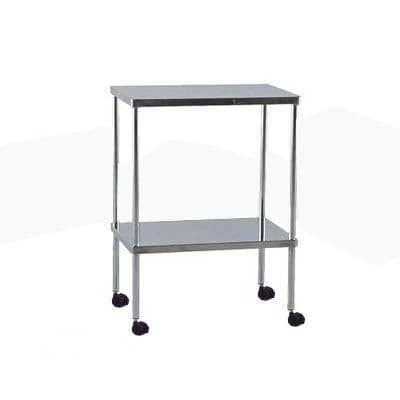 Mesa Auxiliar Inox com Rodízios