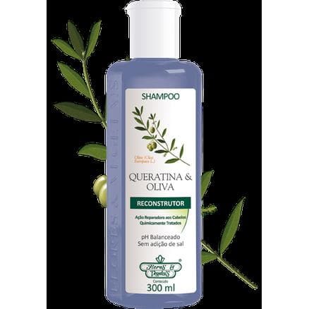 Shampoo Queratina &amp; Oliva Reconstrutor Flores e Vegetais 300ml - Portal do Médico